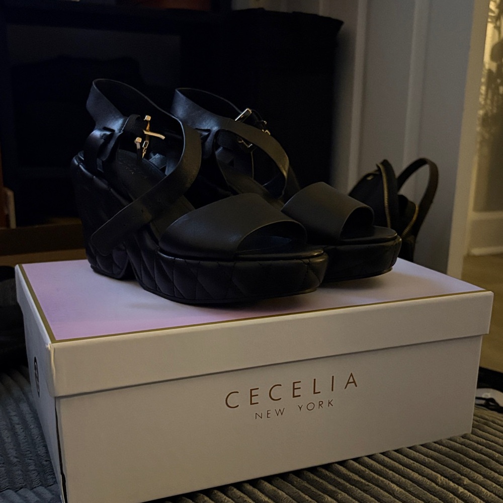 Cecelia New York Black Platform Sandals - Picture 5 of 5